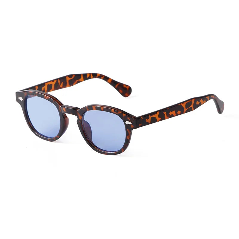JNPCXI Fashion Gradient Blue Round Sunglasses for Women Men Vintage Tortoise Square Sun Glasses Lunettes De Soleil