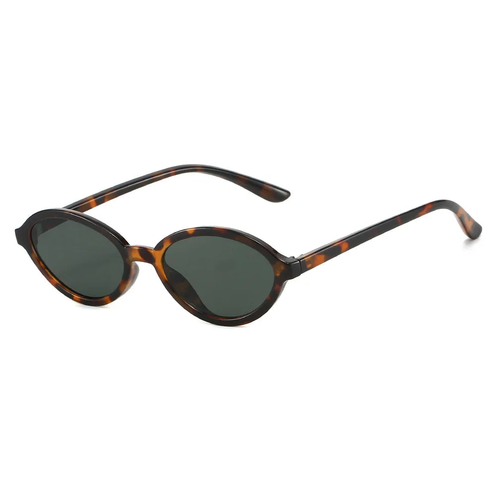 JNPCXI New Fashion Oval Sunglasses Women Retro Punk Gradient Amber Tea Shades UV400