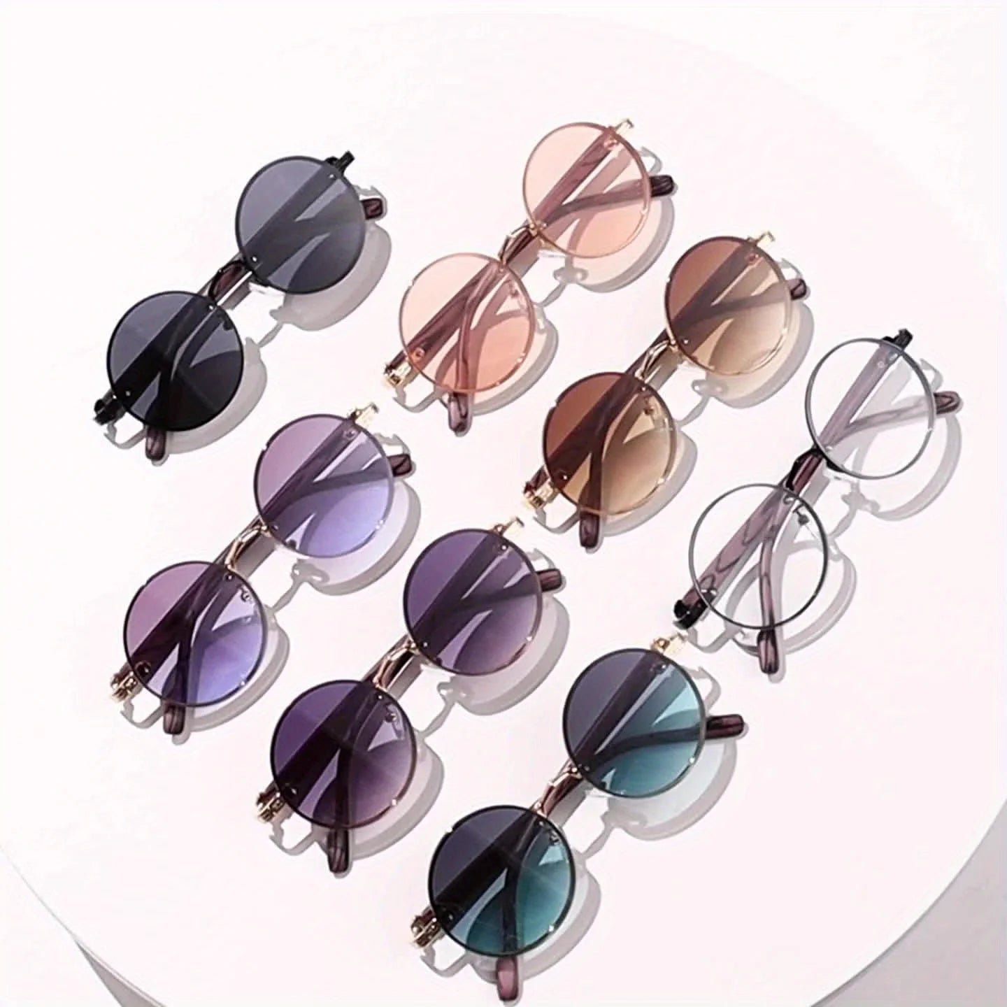 1 Piece of Retro Small Frame Round Punk Simple and Fashionable Men's and Women's Glasses