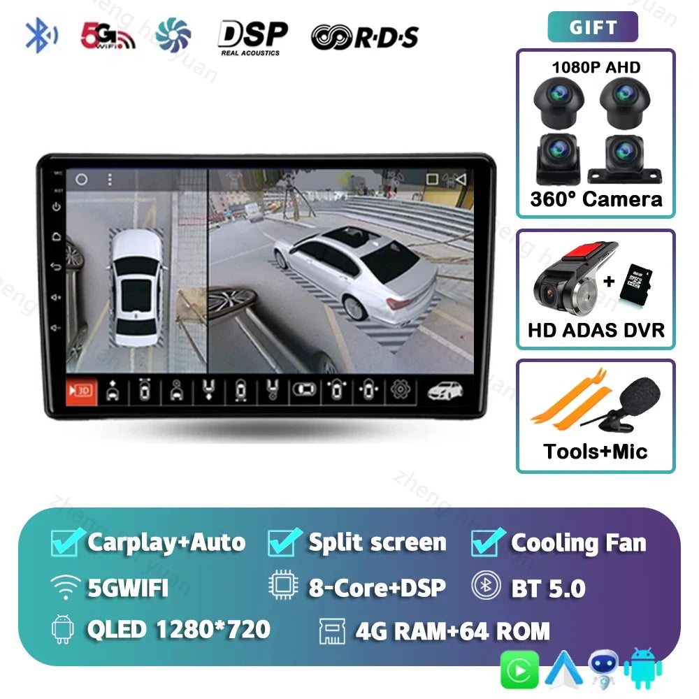 Android 14 For Nissan Navara D40 2004 - 2010 2K QLED CarPlay Auto Car Radio Multimedia Video Player GPS stereo Head Unit 4G WIFI