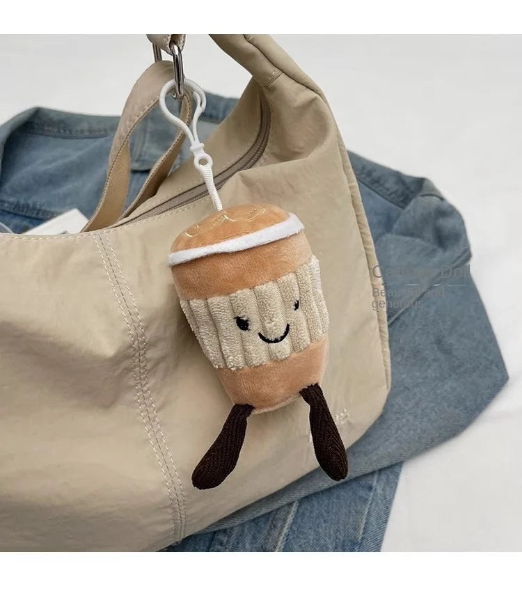 White Women Japan Hobo Embroidery Shoulder Bag Versatile Waterproof Commuter Bag