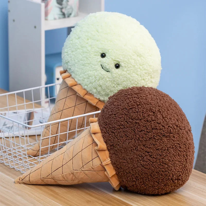 Cute Cartoon Ice cream Plush Toy Stuffed Food Snack Pillow Cushion Cone Kids Toys Kawaii Room Decor Birthday Gift for Kids