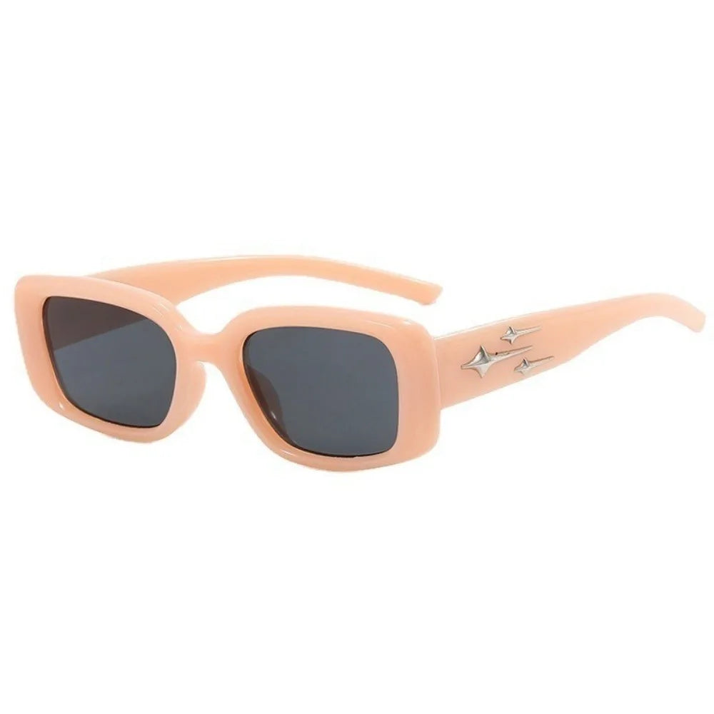 Korean Version Fashion Retro Rectangle  Sunglasses for Women Men StarHigh Quality Shade Glasses Anti UV Street Photos Eyeglasses