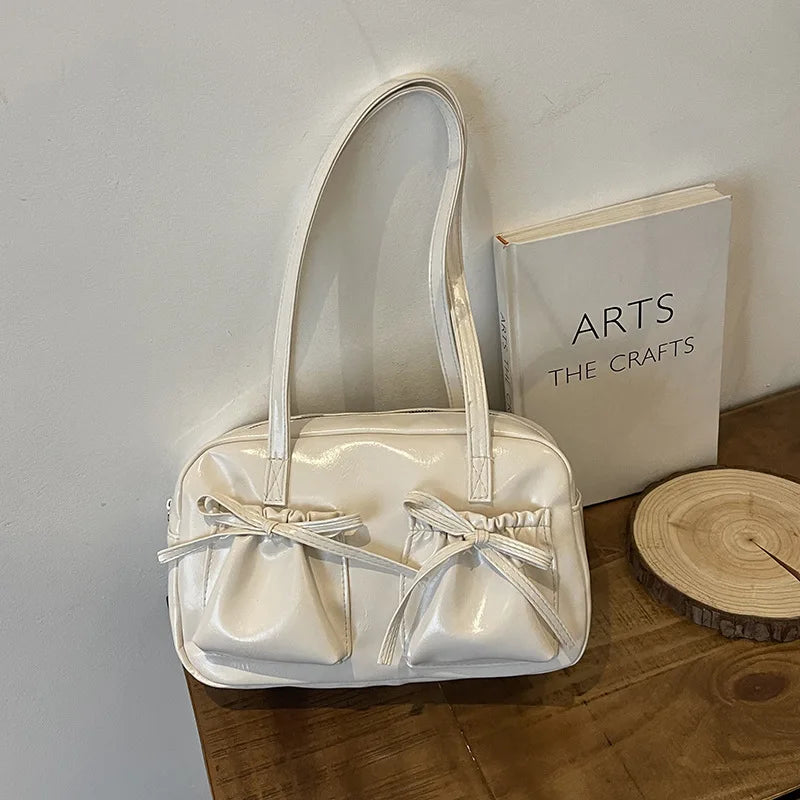 Vintage Ladies Commute Tote Business Shoulder Bag Pu Leather Female Underarm Bag