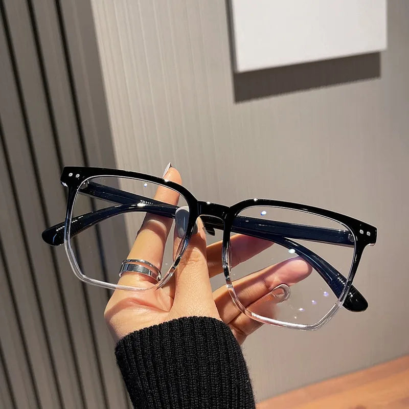 1pc Lightweight Square Clear Lens Anti Blue Light Glasses For Women Men