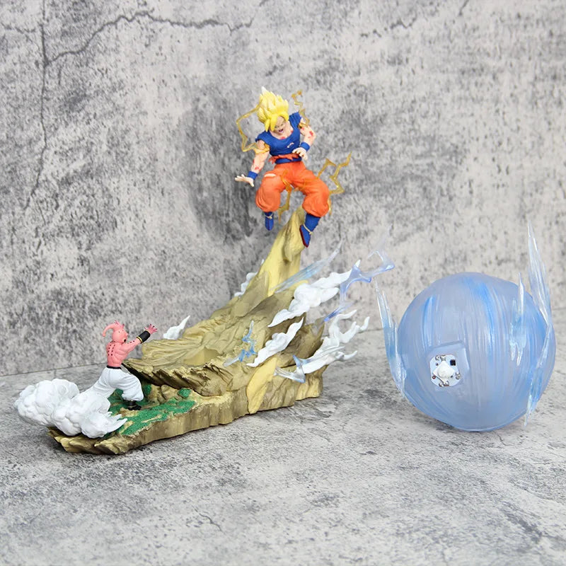 9" Dragon Ball Z Buu Boubou vs Goku Model Super Saiyan Genki Bomb Action Figure