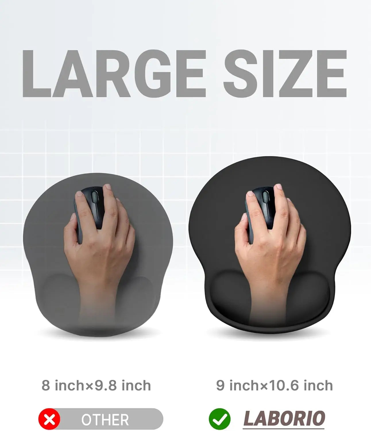 Ergonomic Mouse Pad Wrist Support, Relieve Wrist Pain Gel Mouse pad, Non-Slip Rubber Base Soft Mousepad Computer for Office Home