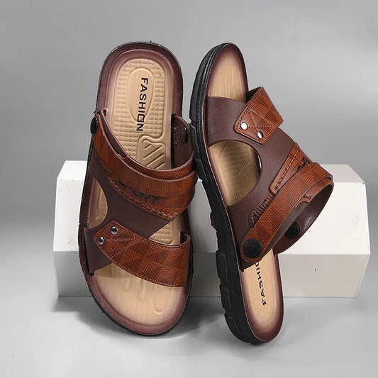 Fashion Sandals Men Summer Comfortable Adult Men's  Casual Slippers Beach Shoes For Men Non-slip Open-toe Sandals Male