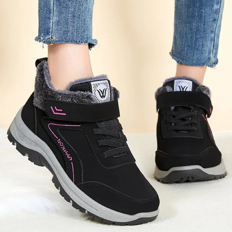 Mix Color Snow Boots for Women Soft Plush Keep Warm Sneakers Woman Winter Platform Anti Slip Cotton Ankle Boots Female
