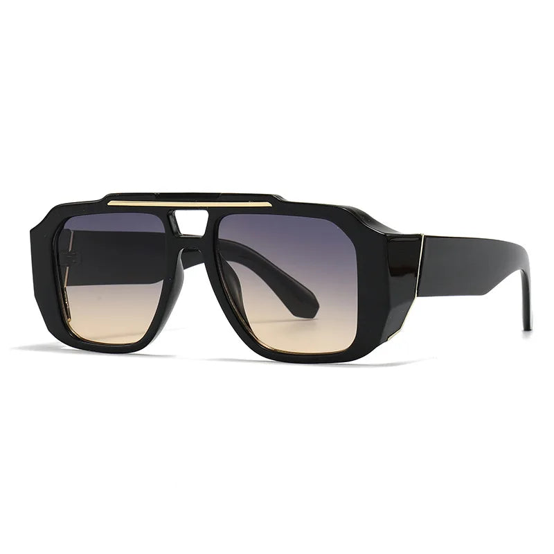 JNPCXI Vintage Double Bridges Square Women Sunglasses Fashion Brand Designer Gradient Shades UV400 Men Sun Glasses
