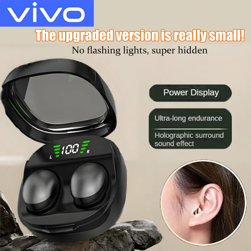 VIVO mini Invisible Sleep Headphones Wireless Bluetooth 5.3 Earbuds Noise Canceling Long Lasting with HIFI Bass Quality Sound