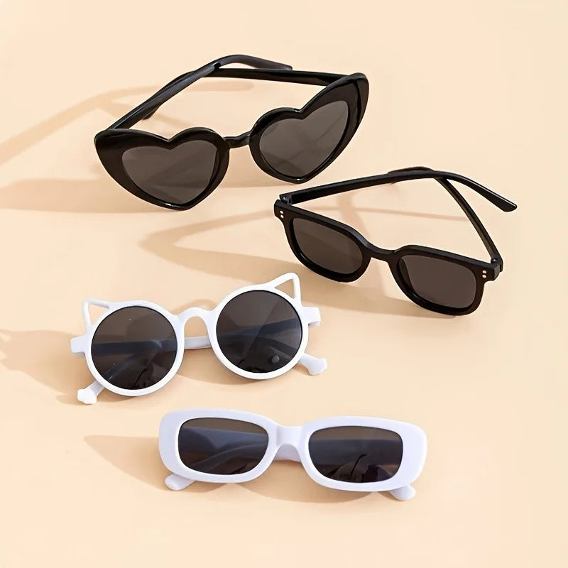 4pcs Cute Heart Bear Ear Shaped Fashion Glasses Perfect for Parties and Birthday Gifts New Year's Valentine's Day