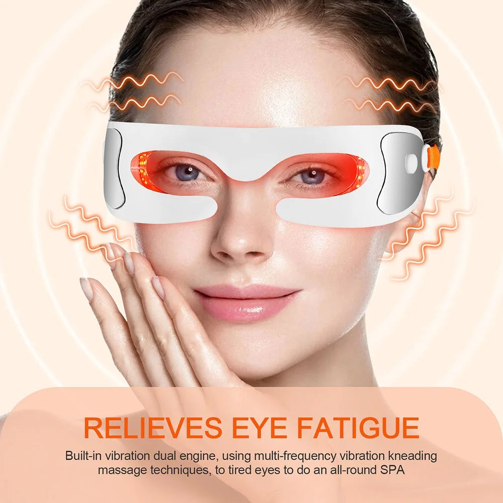 Electric Eye Massager Red Light Eye Fatigue Relief Massager Vibration Massage Eyes Relaxation Massager Glasses