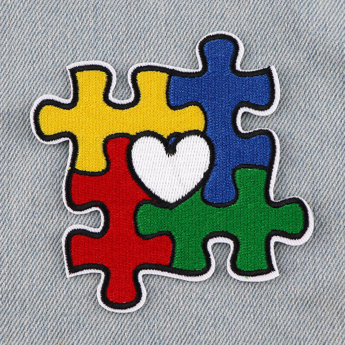 Autism Awareness Embroidered Patches for Clothing Adhesive Patches on Clothes Stickers Iron on Patches Stripes Diy Appliques