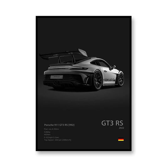 911 Porsche GT3 RS Print Famous Brand Cars Canvas Wall Art Poster Room Decor