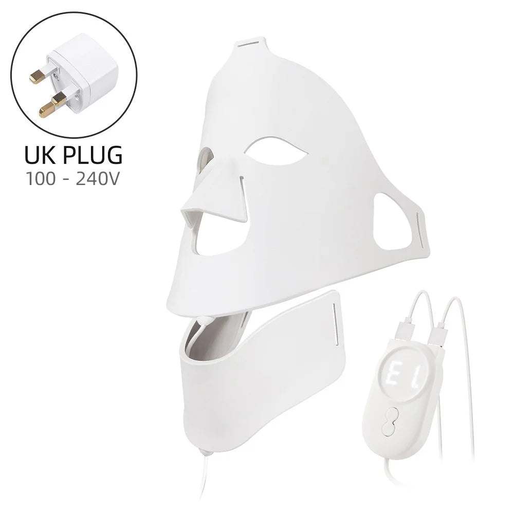 Foreverlily Face Neck Silicone LED Mask 7 Colors LED Light Photon Therapy 3D Flexible Facial Beauty Mask Skin Brighten Skin Care