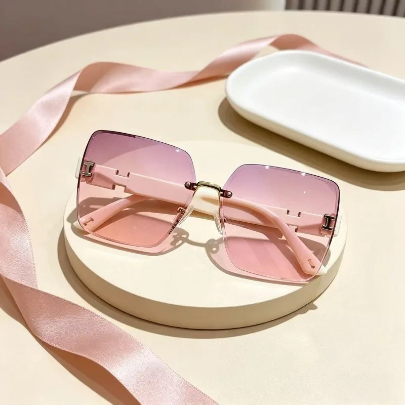 3pcs New Trendy Frameless Gradient Color with A High-end Feel for Women's Fashionable Sunglasses