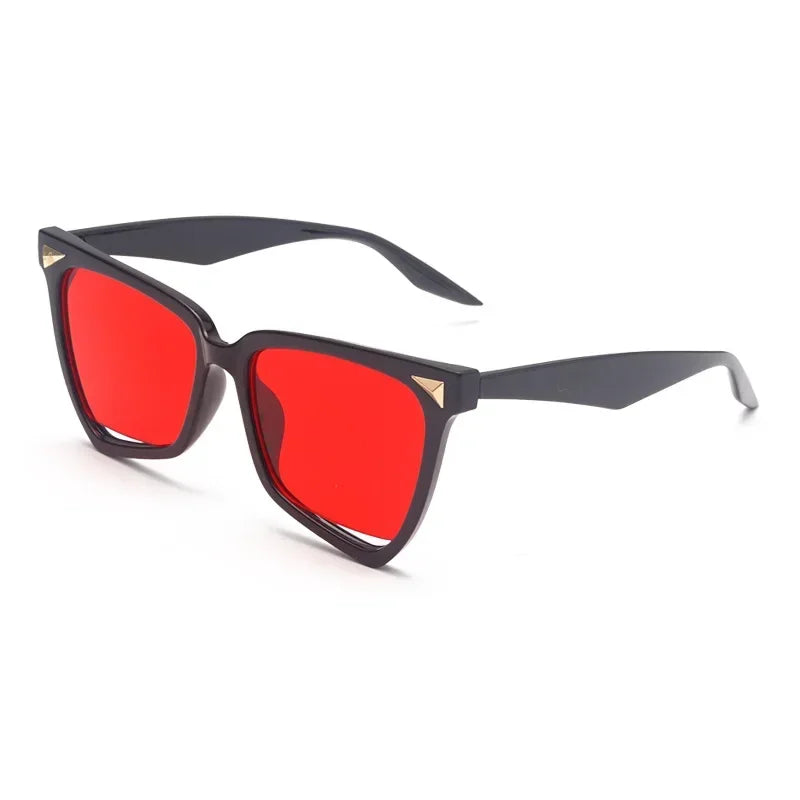 JNPCXI New Rainbow Cat Eye Sunglasses Female Leopard Grain Rice Nail Rainbow Color Women eye glasses frames for Women