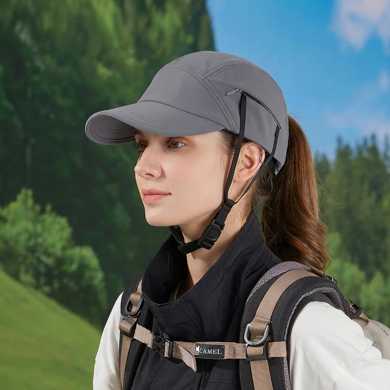9274-New summer women's outdoor cycling sun hat, women's lightweight breathable baseball cap, windproof drawstring surfing hat