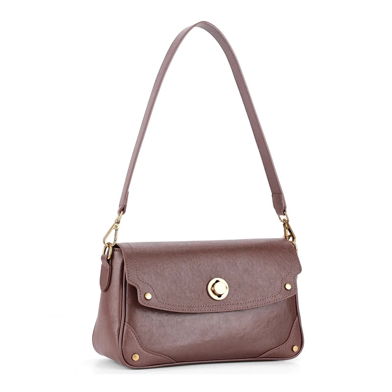 New Women's Genuine Leather Shoulder Bags Ladies Fashion Versatile Designer Luxury Crossbody messenger Bag Female Retro Handbags