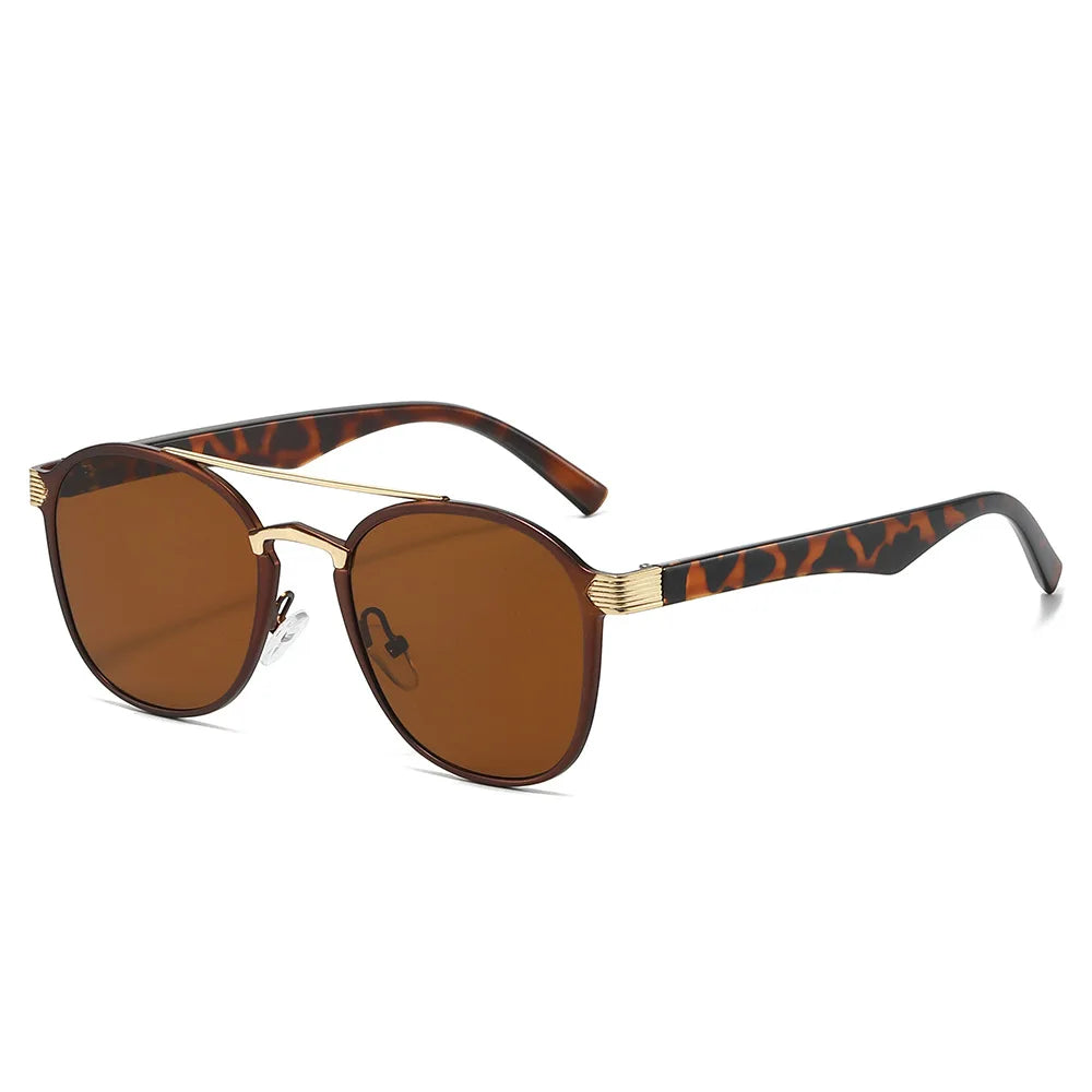 JNPCXI New Fashion Double Bridges Square Men Luxury Sunglasses Retro Women Blue Gradient Mirror Shades Sun Glasses UV400