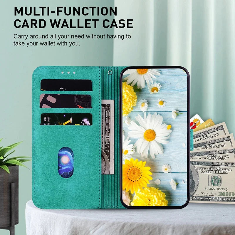 Wallet Flip Cover Flower Case For Redmi 14C Magnetic Leather Phone Cases Lily
