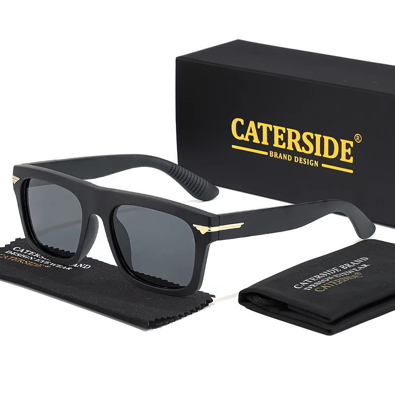 CATERSIDE Classic Square Sunglasses Men's TR90 Frame Fashion Luxury Brand Design Sun Glasses Women's Travel Party Eyewear