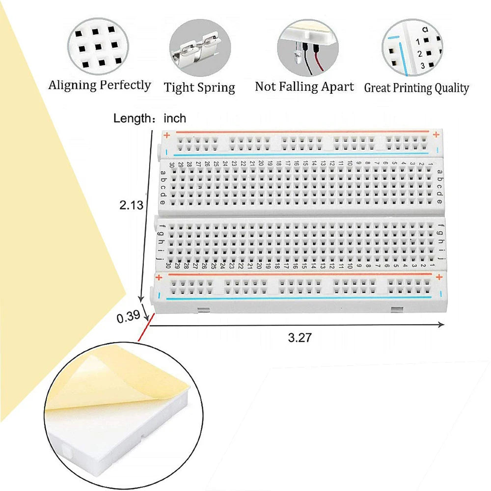 Breadboard Jumper Wire Kit with 400-Point Bread Board + 65pcs Multiple Sizes M/M Jumper Wire +140 Pieces 2-125mm Jumper Wire