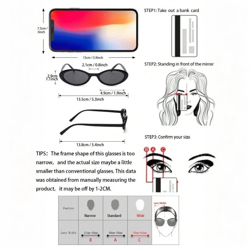 Retro Cat Eye Oval Frame Decorative Glasses Lightweight PC Material Trendy Street Style Concave Design Unisex