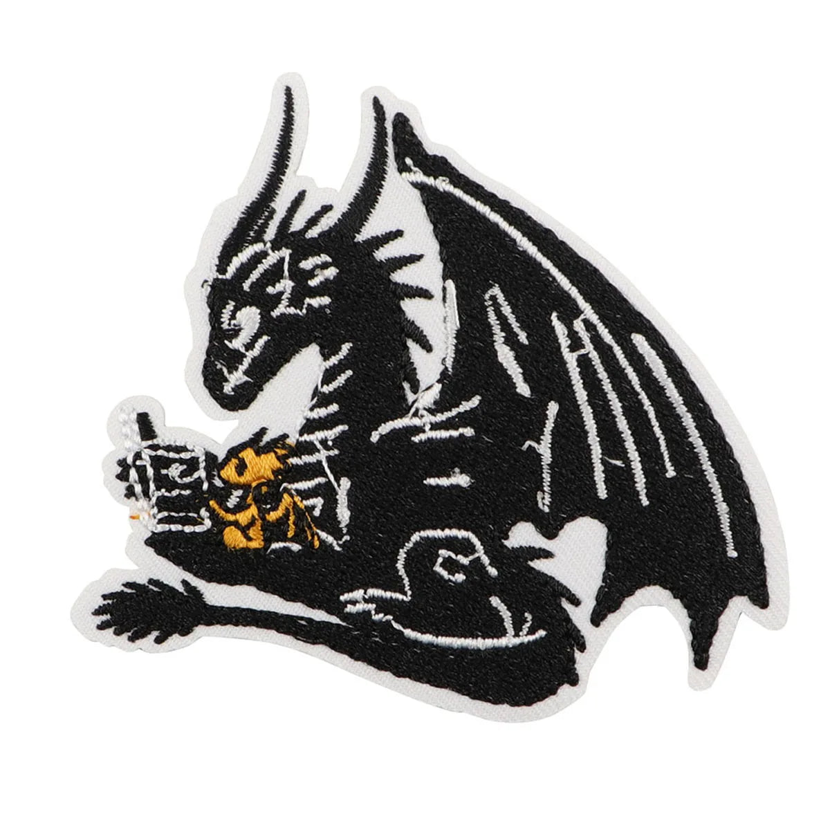 Black Dragon Embroidery Patch Cartoon Iron On Patches For Clothing Thermoadhesive Patches On Clothes DIY Sew Badges