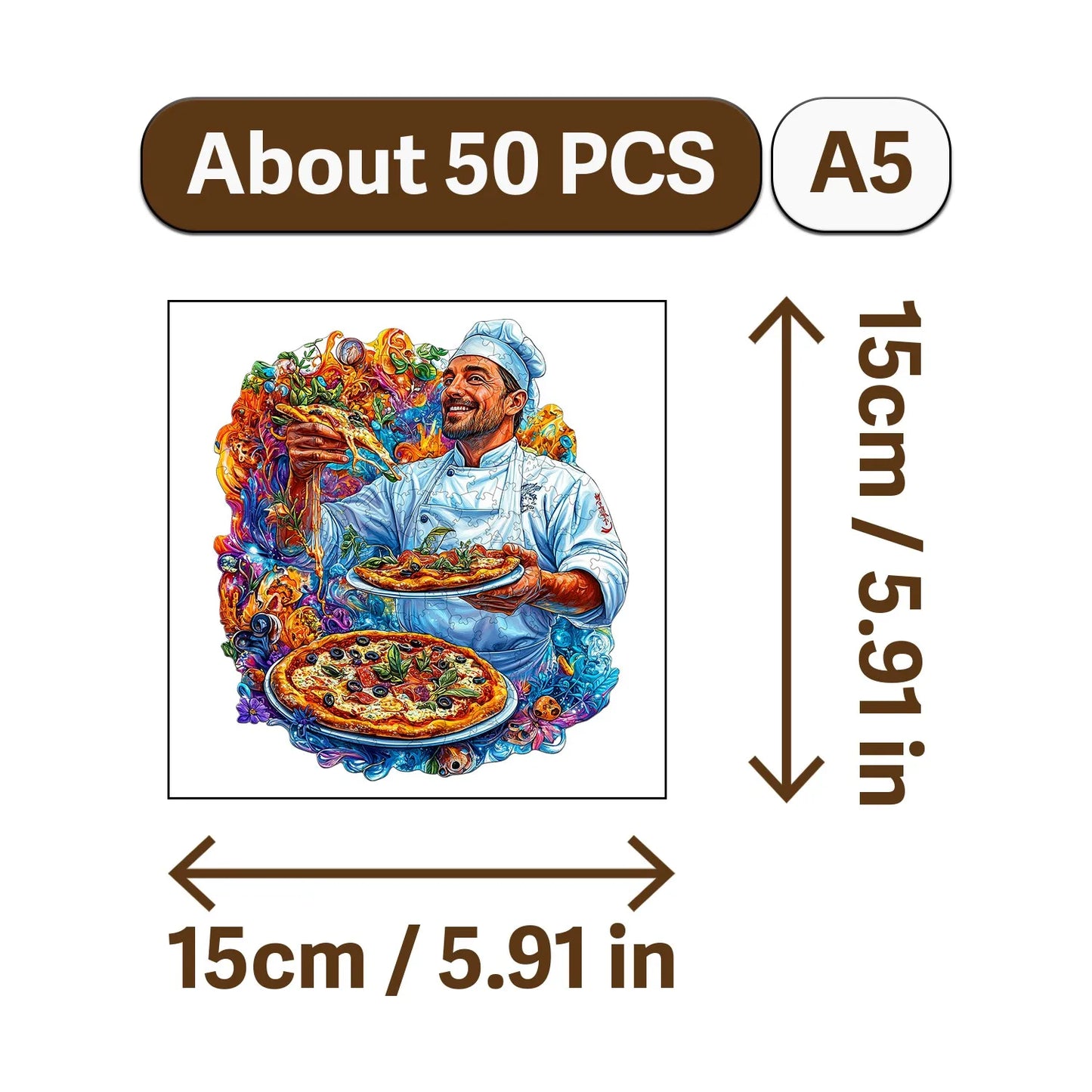 Gourmet Feast Theme Wooden Jigsaw Puzzle Wood Home Decor Painting Christmas and Halloween Gift Toy For Teen And Kid