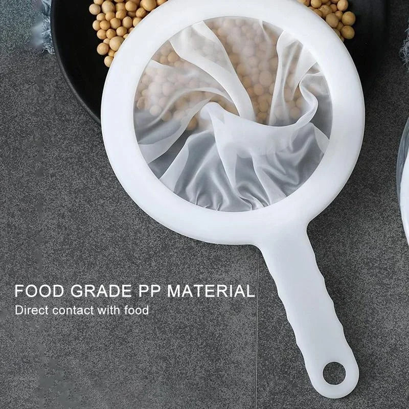 100/200/400 Mesh Kitchen Ultra-fine Mesh Strainer Kitchen Nylon Mesh Filter Spoon for Suitable for Soy Milk Coffee Milk Yogurt