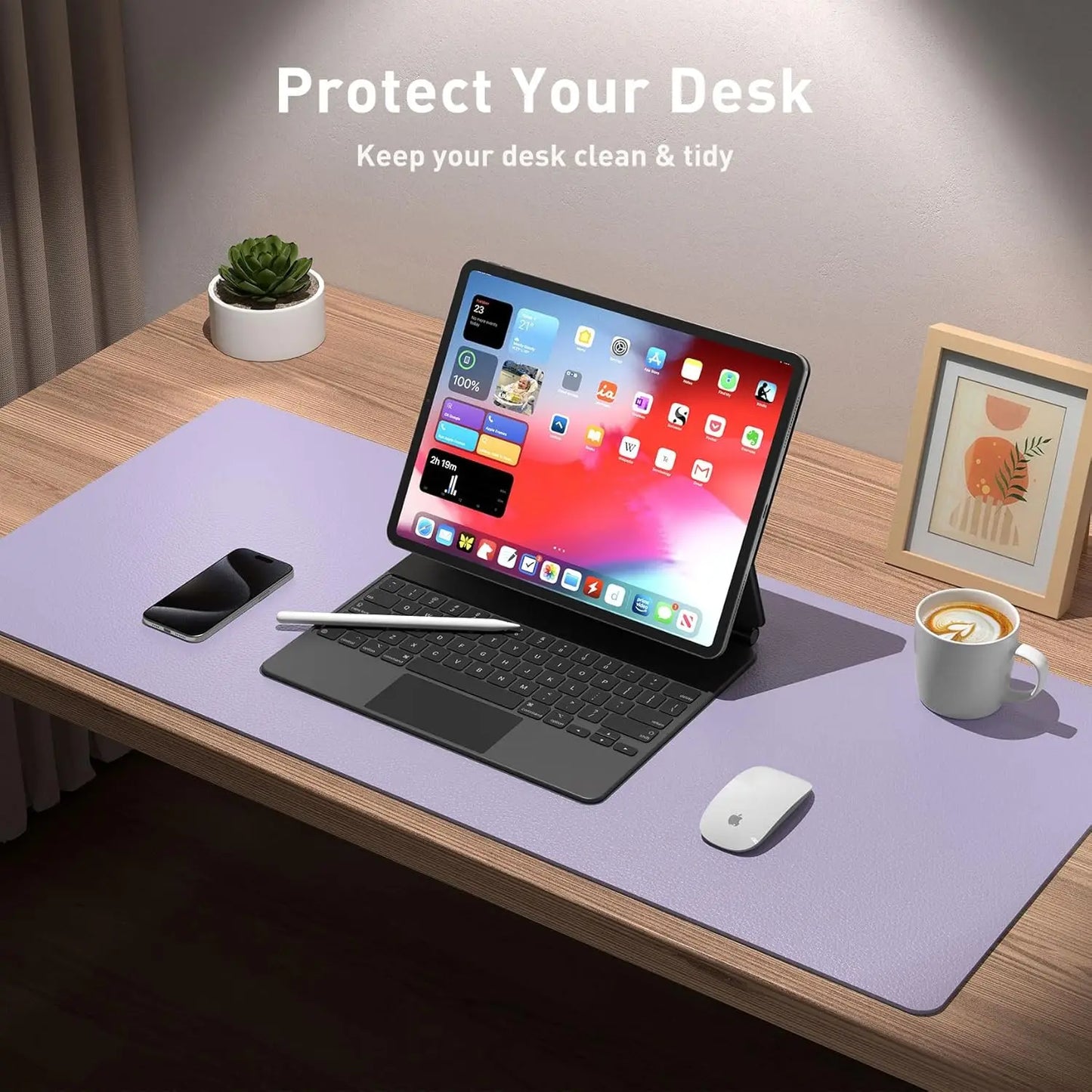 XXL Mouse Pad Office Desk Pad ,PU Leather Desktop Keyboard Desk Mat Gaming Mousepad Desk Writing Pad for School /Home/Office