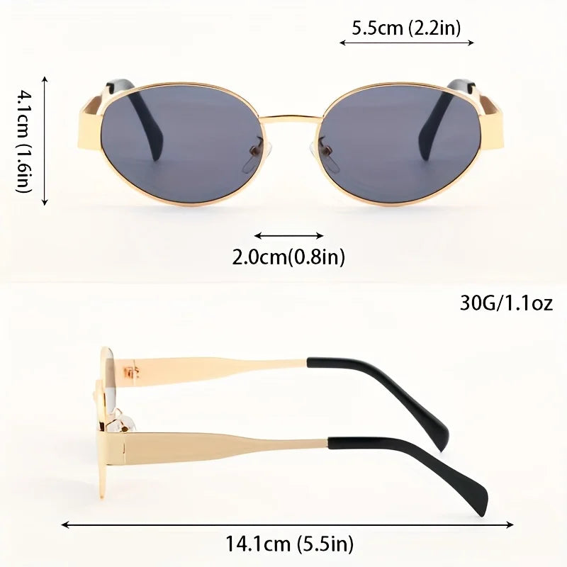 4-pack Small Round Frame Fashionable Men's and Women's Glasses with Metal Small Frame Suitable for Kayaking and Daily Leisure