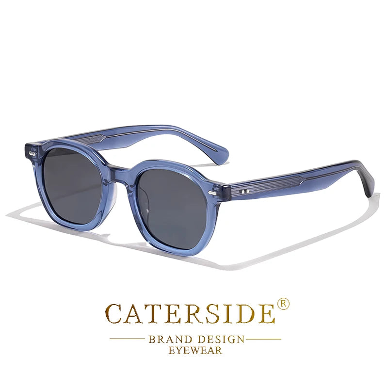 CATERSIDE New Retro Men's Sunglasses High Quality Acetate Round Frame Sun Glasses Women's Party Travel Outdoor Glasses UV400