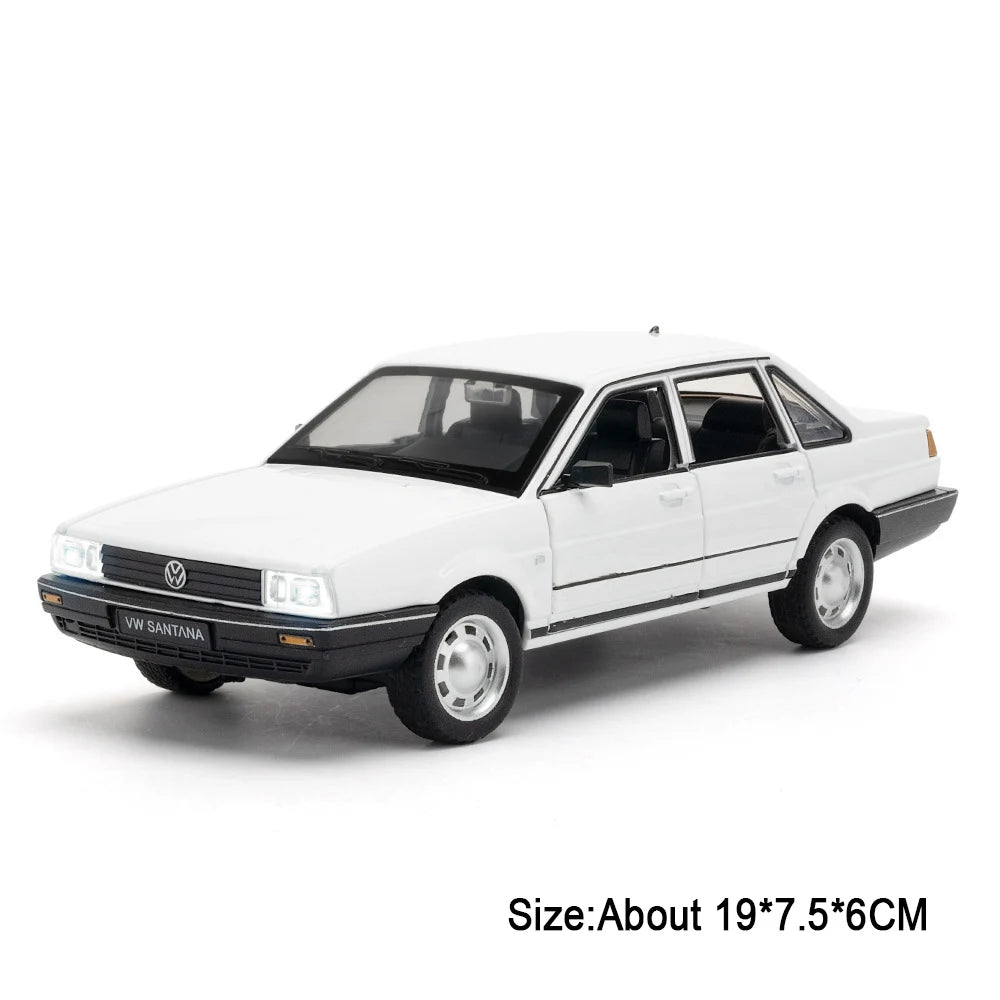 1/24 Santana Models Car Toys Diecast Alloy Police Cars 6 Doors Opened Rubber Tires Sound Light Vechices Birthday Gifts for Kids
