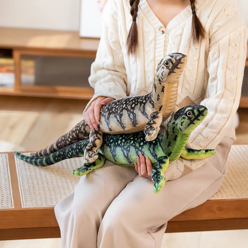 75cm Simulated Reptile Lizard Doll Plush Toy Wild Animal Long Tail Brown Green Plushie Peluche Boys Girls Men Gift