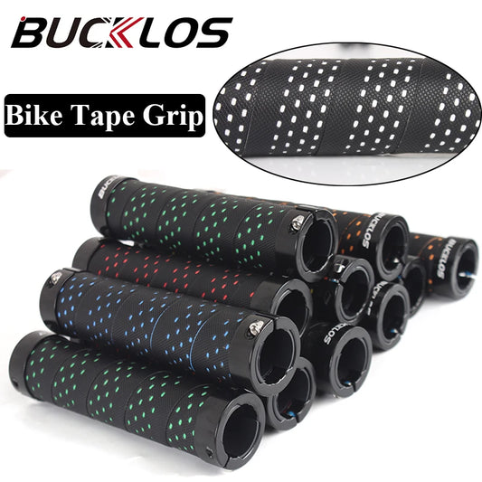 1Pair BUCKLOS Non-slip Bike Handlebar Grips Comfortable PU Tape Cover Handle Grips 22.2mm Handlebar Lockable Grip Bicycle Parts