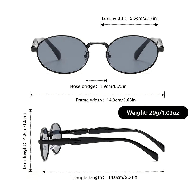 5PCS Cycling Oval Sunglasses Women Men Steampunk Sports Rice Nail Design Sun Glasses Fashion Eyewear Vintage Eyeglasses
