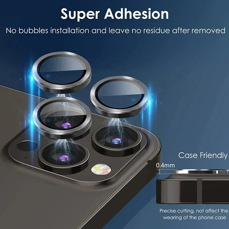 3Pcs Luminous blue Camera Lens Protector iPhone 11-15 ProMax 14/13 Mini 15 Plus