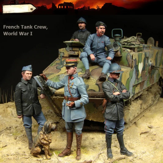 1/35 French Crew WWI 5Person Military Garage Self-Assemble Unpainted N550 Figure