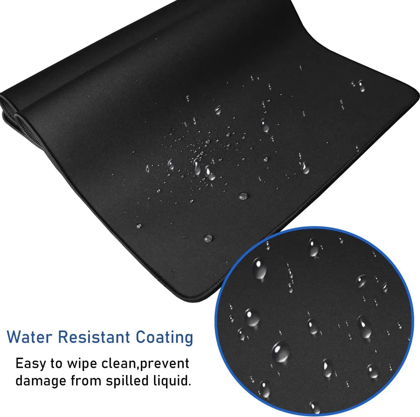 Large Extended Gaming Mouse Pad with Stitched Edges, XXL Non-Slip Rubber Base Desk Pad, Waterproof Computer Keyboard Pad Mat