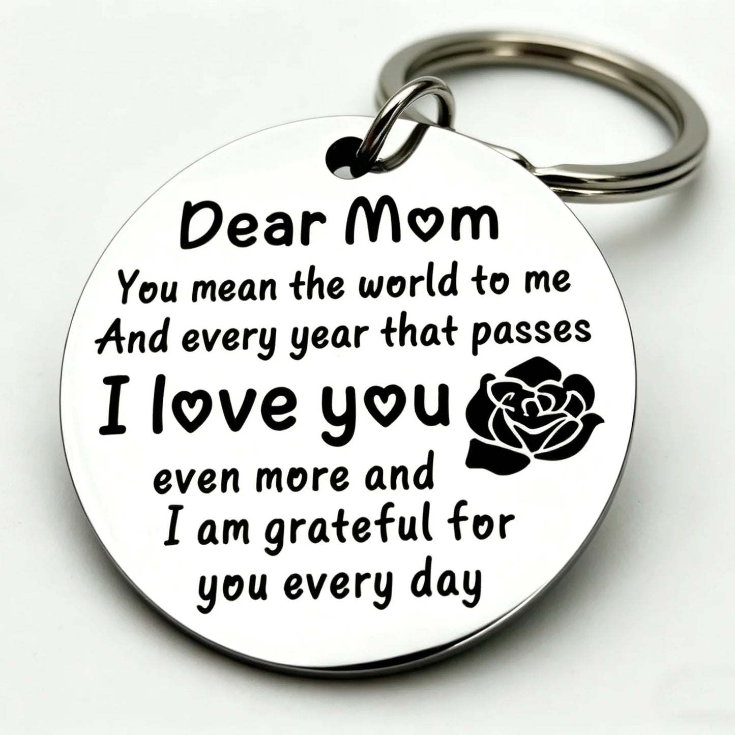 Stainless Steel 'Dear Mom I Love You' Keychain - Perfect Gift for Mother's Day, Birthday, Christmas, Thanksgiving