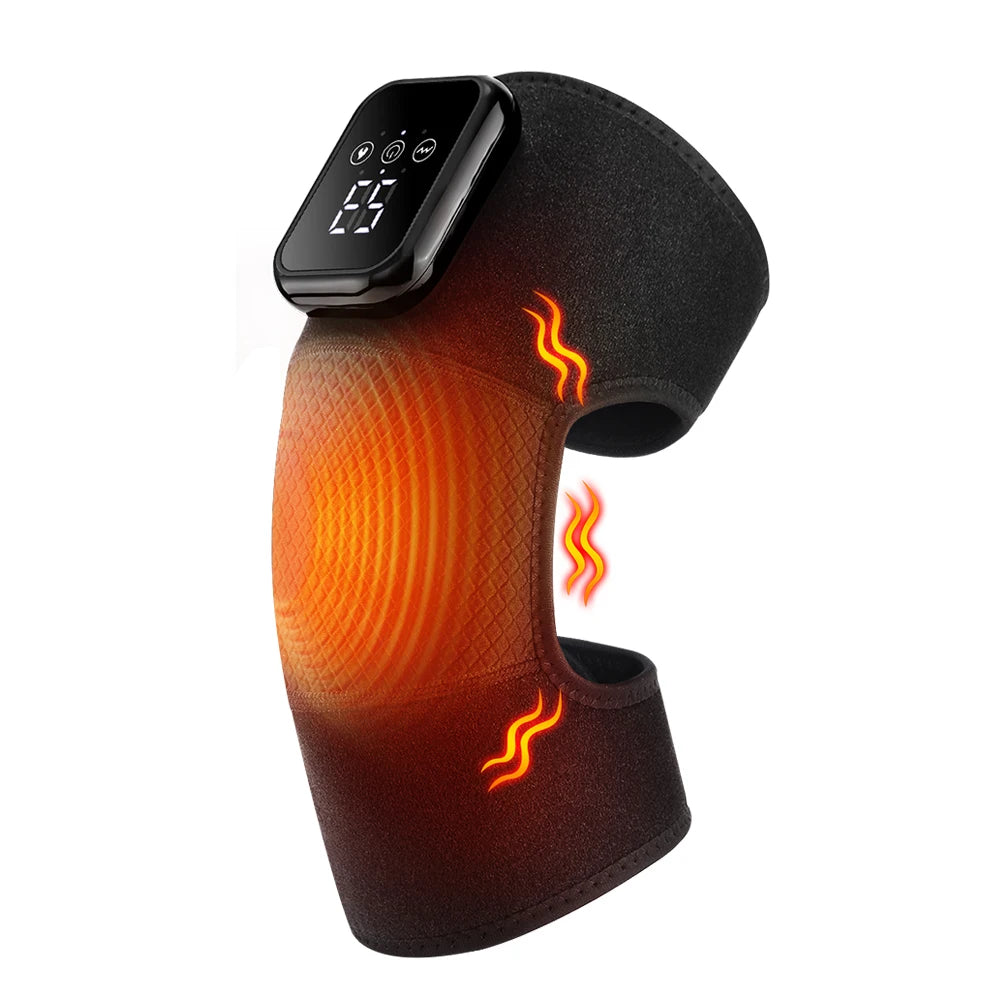 Eletric Knee Massager Heating Pad Vibration Wrap Adjustable Heat Knee Massage Brace Rechargeable Knee Protector Relief Fatigue
