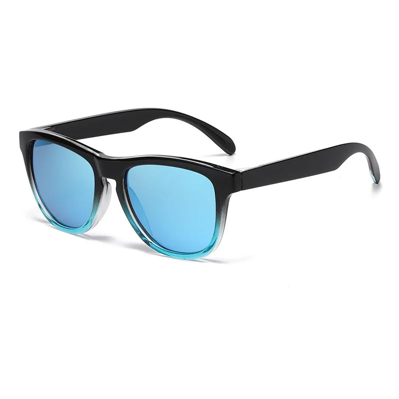JNPCXI New Retro Polarized Men Square Sunglasses Shades Fashion Trending Gradient Blue Black Mirror Women Travel Sun Glasses