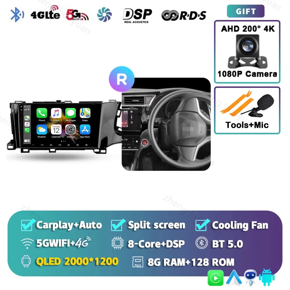 For Honda Shuttle 2 2015 - 2020 Android 15 12+256GB CarPlay Auto Car Radio Multimedia Video Player GPS stereo Head Unit 4G WIFI