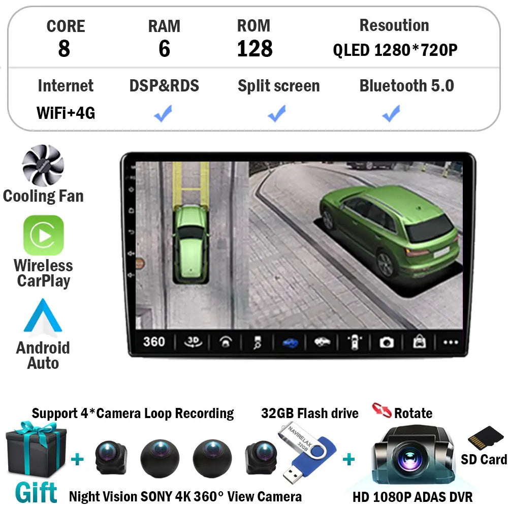 Android 15 Radio For Toyota Urban Cruisers 2009 Navigation GPS QLED Touch Screen Stereo Car Multimedia Video Player Head Unit