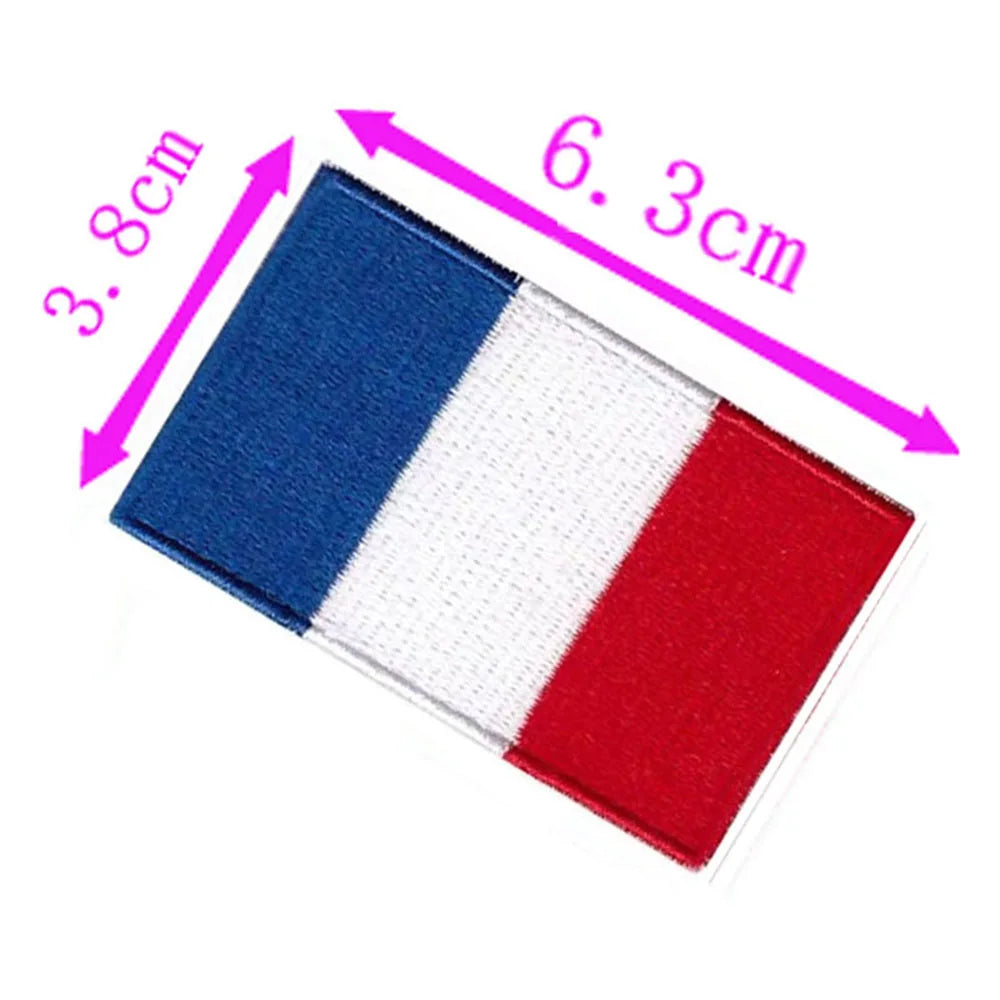 1pc France Country Flag Embroidery Patch 6.3cm Wide High Quality Iron On Sew On Backing/Hand Craft/Applique/Hot Cut