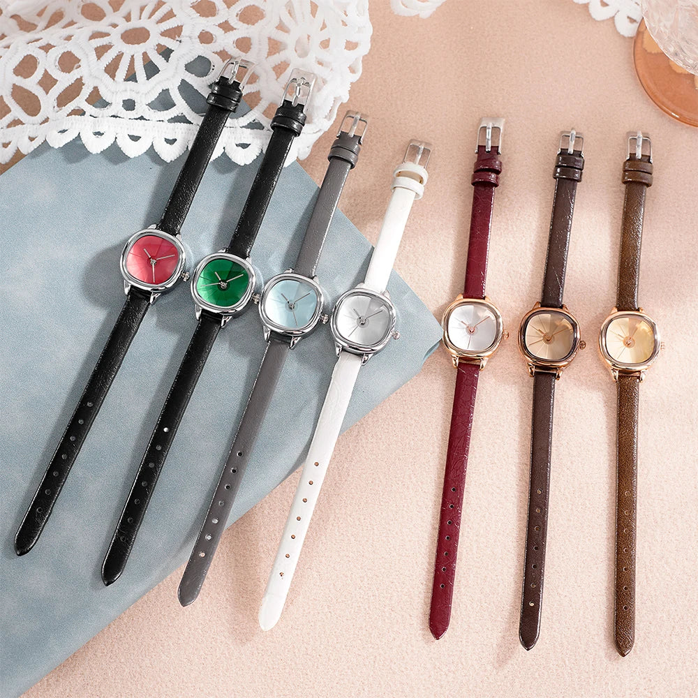 GEDI Vintage Watch Woman Fashion Microfiber Leather Strap Quartz Watches Waterproof Elegant Temperament Niche Women Gifts
