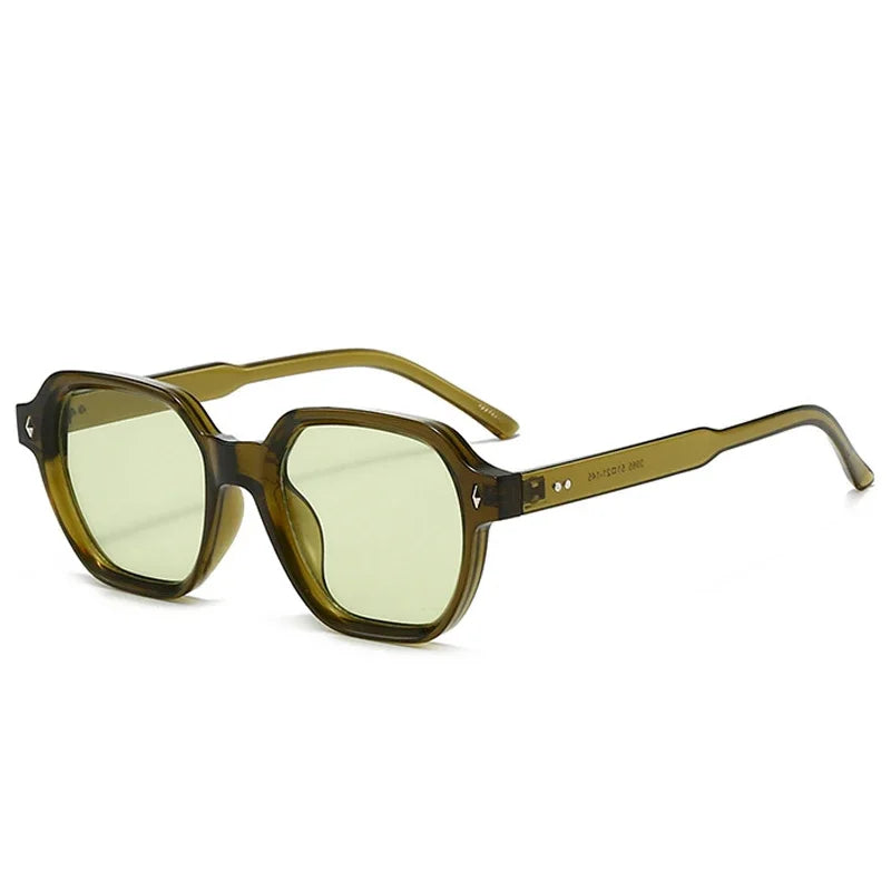 JNPCXI New Fashion Square Women Sunglasses Retro Trending Orange Leopard Rivets Candy Color Sun Glasses Shades UV400
